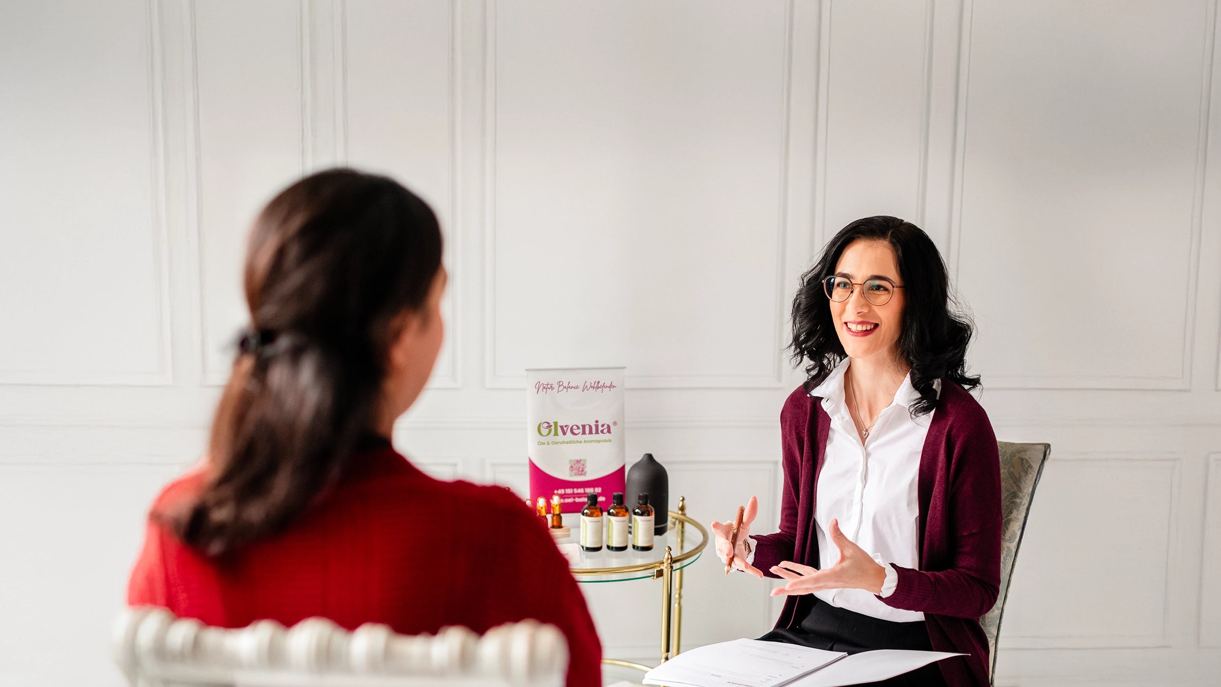 Aromatherapie-Beratung mit Olvenia – persönliche Beratungsgespräche für individuelles Wohlbefinden und ganzheitliche Begleitung