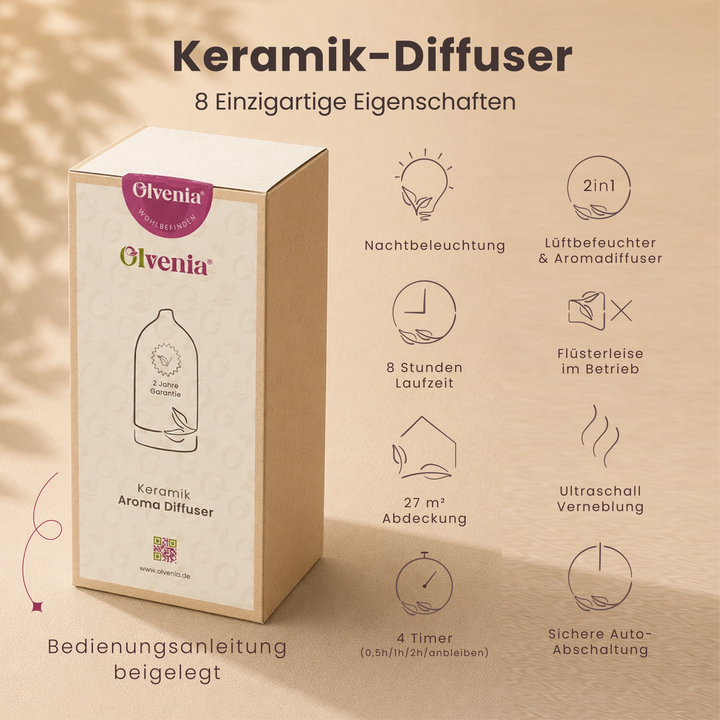 Weiß Keramik Ultraschall Diffuser Olvenia