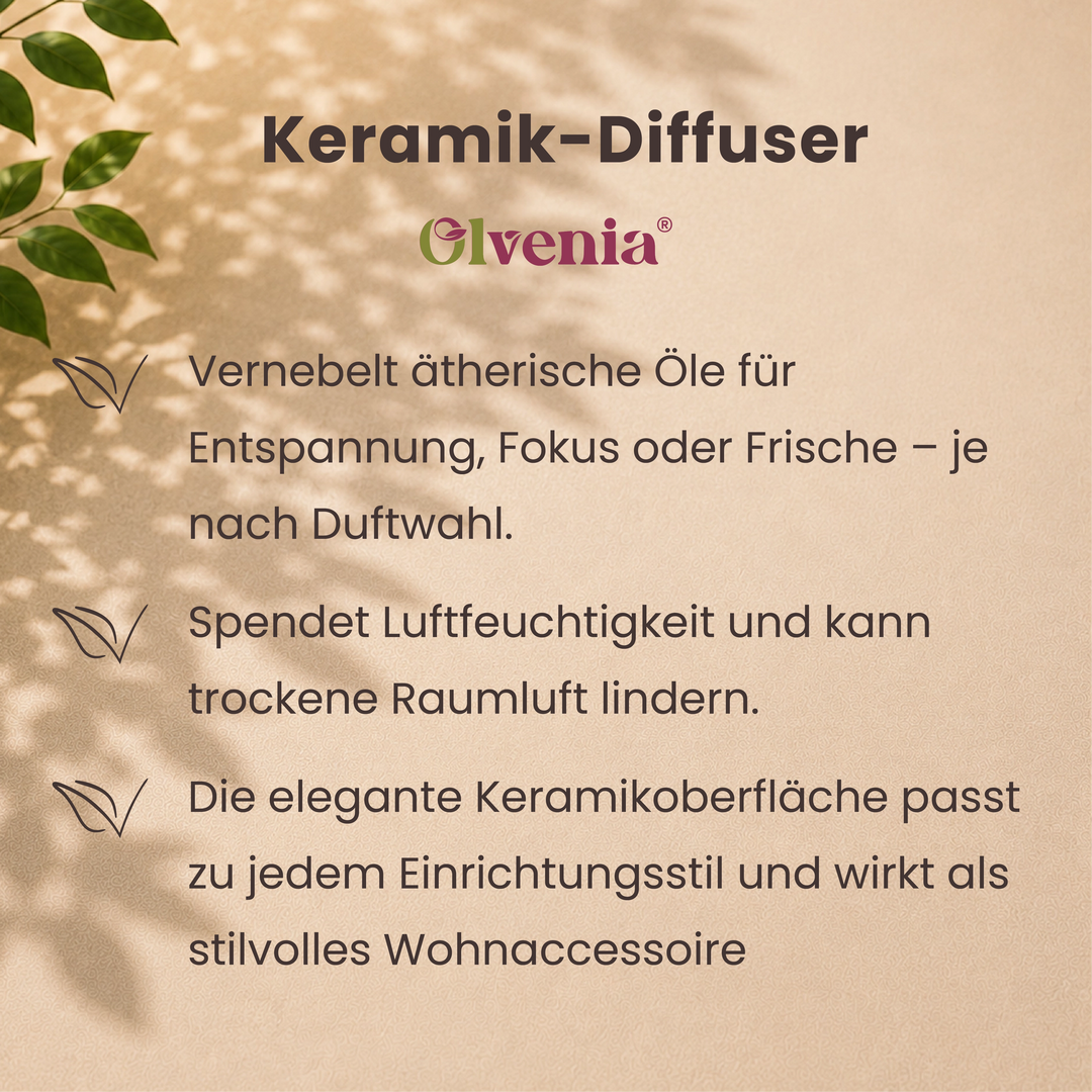 Weiß Keramik Ultraschall Diffuser Olvenia